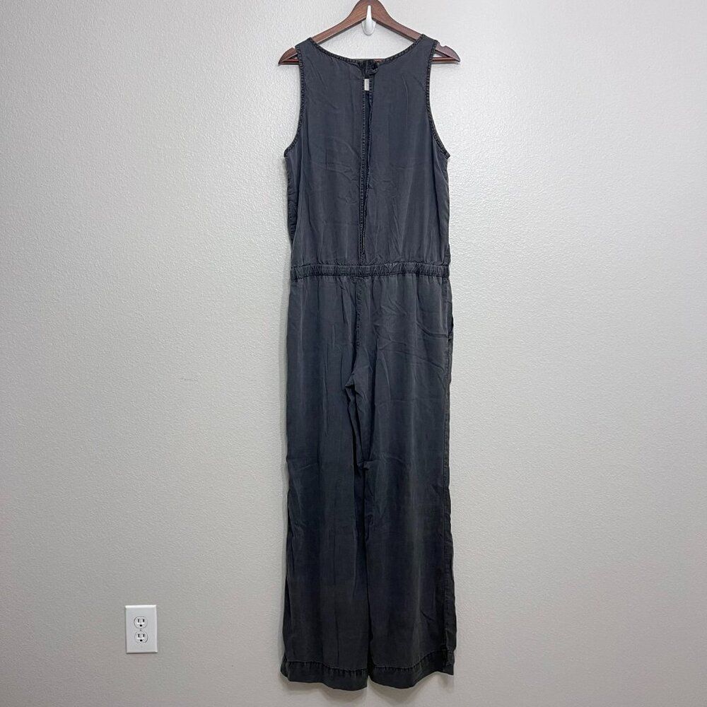 Bella Dahl Jumpsuit Size Large Women's Dark Gray Sleeveless Open Back Wide Leg - Picture 6 of 6